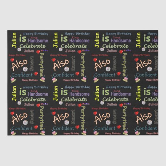 Happy Birthday Tissue Paper Julian Tissuepapier (Voorkant)