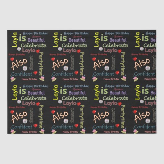 Happy Birthday Tissue Paper Layla Tissuepapier (Voorkant)