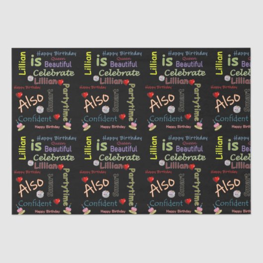 Happy Birthday Tissue Paper Lillian Tissuepapier (Voorkant)