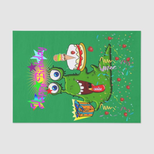 Happy Birthday Tissue Paper Monster Tissuepapier (Voorkant)