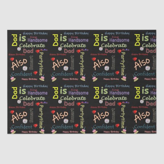 Happy Birthday Tissue Paper Papa Tissuepapier (Voorkant)
