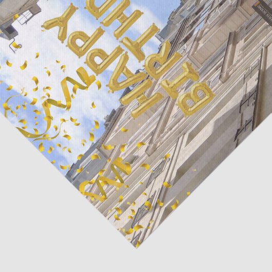 Happy Birthday Tissue Paper Paris Frankrijk Tissuepapier (Detail)