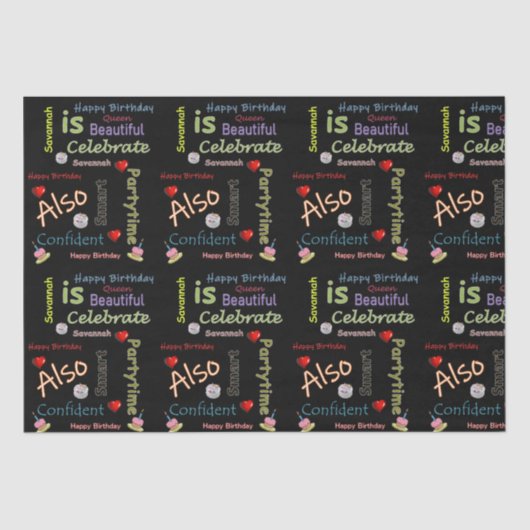 Happy Birthday Tissue Paper Savannah Tissuepapier (Voorkant)