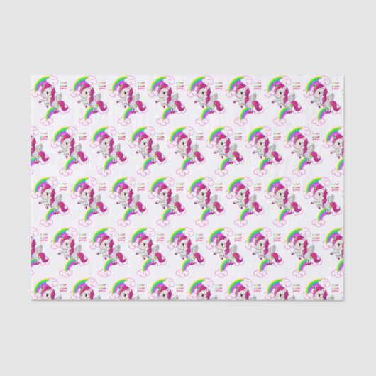 Happy Birthday Tissue Paper Unicorn Tissuepapier (Voorkant)