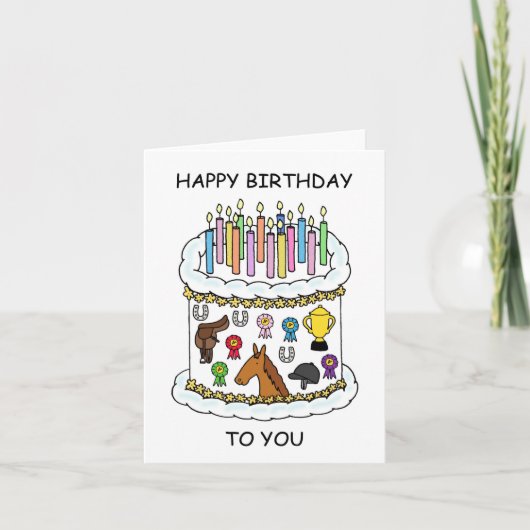 Happy Birthday to Horse Rider Kaart (Voorkant)