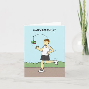 Happy Birthday to Male Runner Humor Kaart