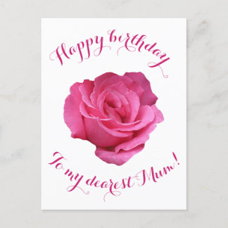 Happy Birthday to Mum  roze roos bloemenliefde Briefkaart
