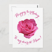 Happy Birthday to Mum roze roos bloemenliefde Briefkaart (Voorkant / Achterkant)