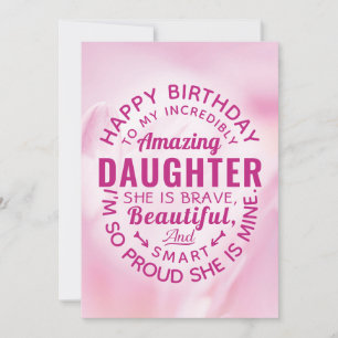Happy BIrthday to my Incredibly Amazing Daughter Kaart