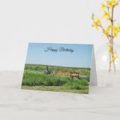Happy Birthday Tractor op de Kaart van het Boerder (Gele Bloem)