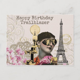 Happy Birthday Trailblazer Steampunk  Briefkaart