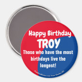 Happy Birthday TROY large magnet Magneet (Voorkant / Achterkant)