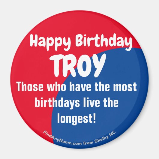 Happy Birthday TROY large magnet Magneet (Voorkant)
