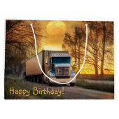 Happy Birthday Trucker Groot Cadeauzakje (Achterkant)