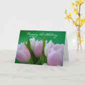 Happy Birthday - Tulips-kaart Kaart (Gele Bloem)