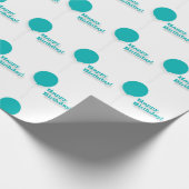 Happy Birthday Turquoise Balloons Wrapping Paper Cadeaupapier (Hoek)