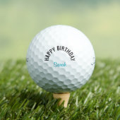 Happy Birthday Turquoise Name Titleist  Golfballen (Insitu Shirt)