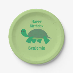 Happy Birthday Turtle Kind Green Party Papieren Bordje