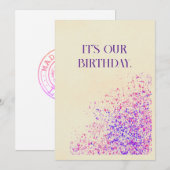 Happy Birthday Twin Feestdagenkaart (Voorkant / Achterkant)