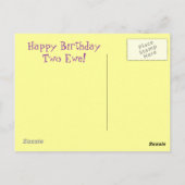 Happy Birthday Two Ewe Briefkaart (Achterkant)