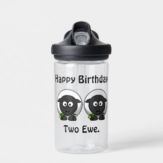 Happy Birthday Two Ewe to You Cartoon Waterfles