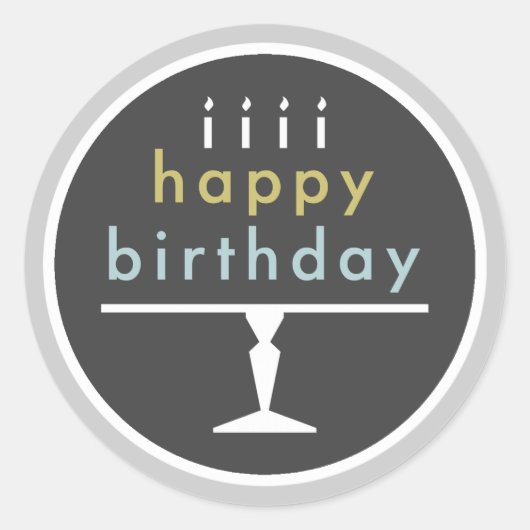 Happy Birthday Typography Stickers (Voorkant)