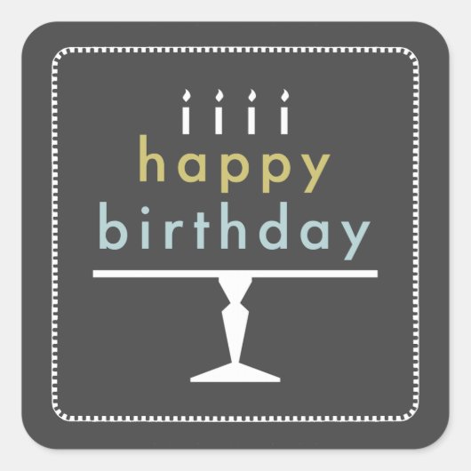 Happy Birthday Typography Stickers (Voorkant)