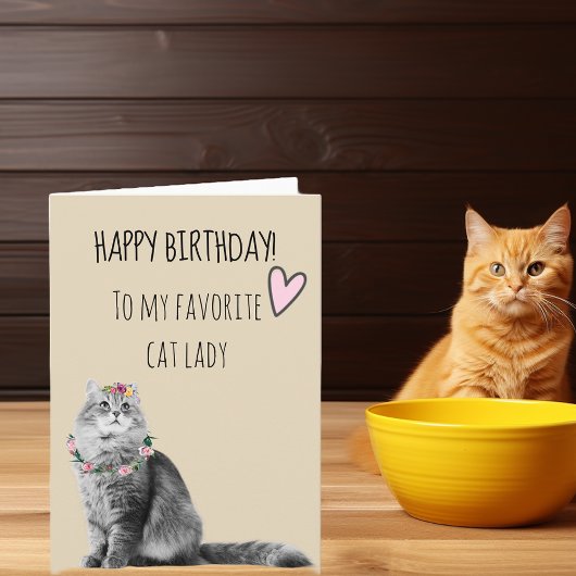 Happy Birthday uit Cat Lady Mam Kaart