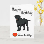 Happy Birthday uit de hond Kaart (Gele Bloem)