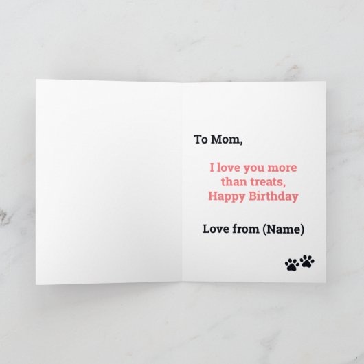 Happy Birthday uit Dog Blue Merle French Bulldog Kaart (Binnen)