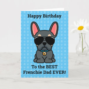 Happy Birthday uit Dog Blue Tan French Bulldog Kaart