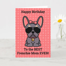 Happy Birthday uit Dog Lila Tan French Bulldog Kaart