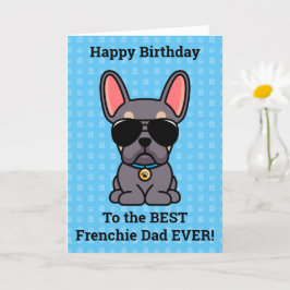 Happy Birthday uit Dog Lila Tan French Bulldog Kaart