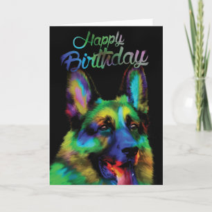 Happy Birthday uit German Shepherd Kaart
