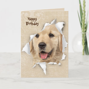 Happy Birthday uit Golden Retriever Kaart