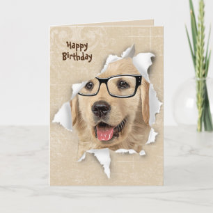 Happy Birthday uit Golden Retriever Kaart