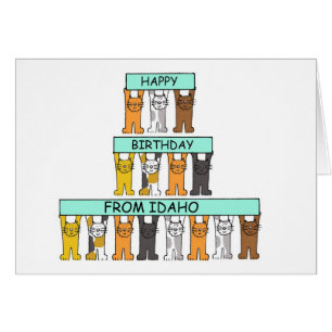 Happy Birthday uit Idaho Cartoon Cats