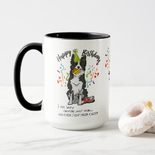 Happy Birthday uit je Border Collie Dog Buddy Mok