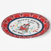 Happy Birthday uit je Bulldog Dog Red Bandana Papieren Bordje (Gekanteld)