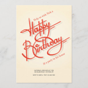 Happy Birthday Uitnodiging