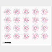 Happy Birthday | Unicorn Pastel Polka Dots Ronde Sticker (Vel)
