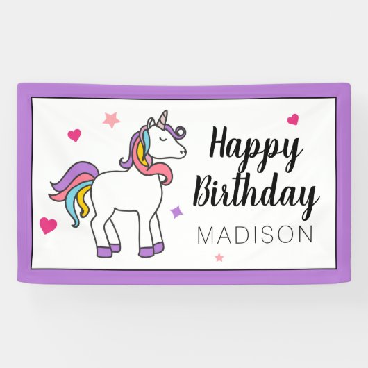 Happy Birthday | Unicorn Spandoek (Horizontaal)