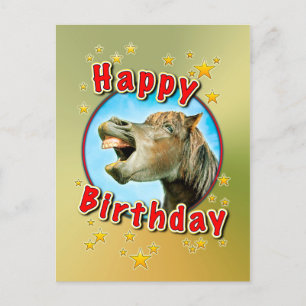 Happy Birthday van het lachende paard Briefkaart