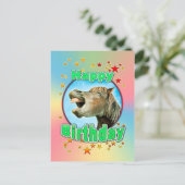 Happy Birthday van het lachende paard Briefkaart (Staand voorkant)