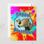 Happy Birthday van het lachende paard Briefkaart (Voorkant / Achterkant)
