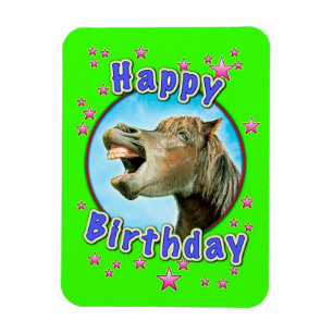Happy Birthday van het lachende paard Magneet