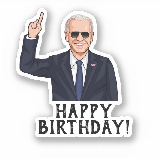 HAPPY BIRTHDAY VAN JOE BIDEN STICKER (Voorkant)