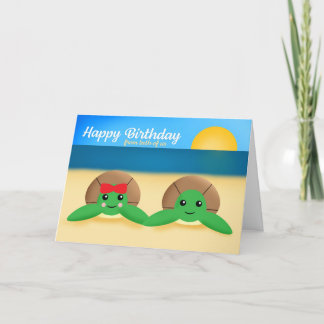 Happy Birthday van ons beiden Schattigee Zee schil Kaart