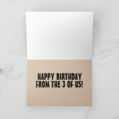 HAPPY BIRTHDAY VANAF DE DRIE 3 VAN DE US MONKEY KA KAART (Binnen)
