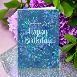 Happy Birthday Vandaag en Altijd Blauw Blauwgroen  Kaart